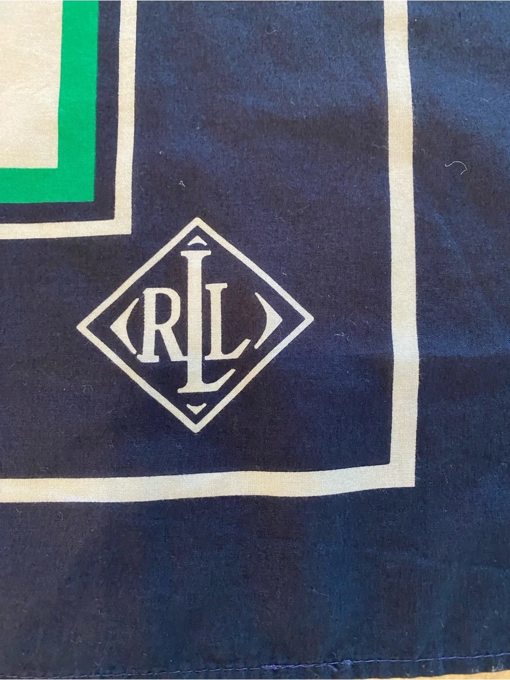 Lauren Ralph Lauren Green Navy and White Swim Sarong